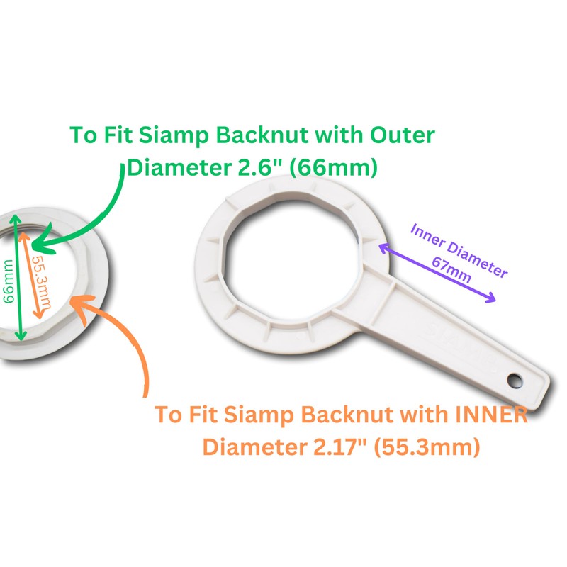 Siamp ONLY Toilet WC Flush Valve Syphon Outlet Backnut Spanner