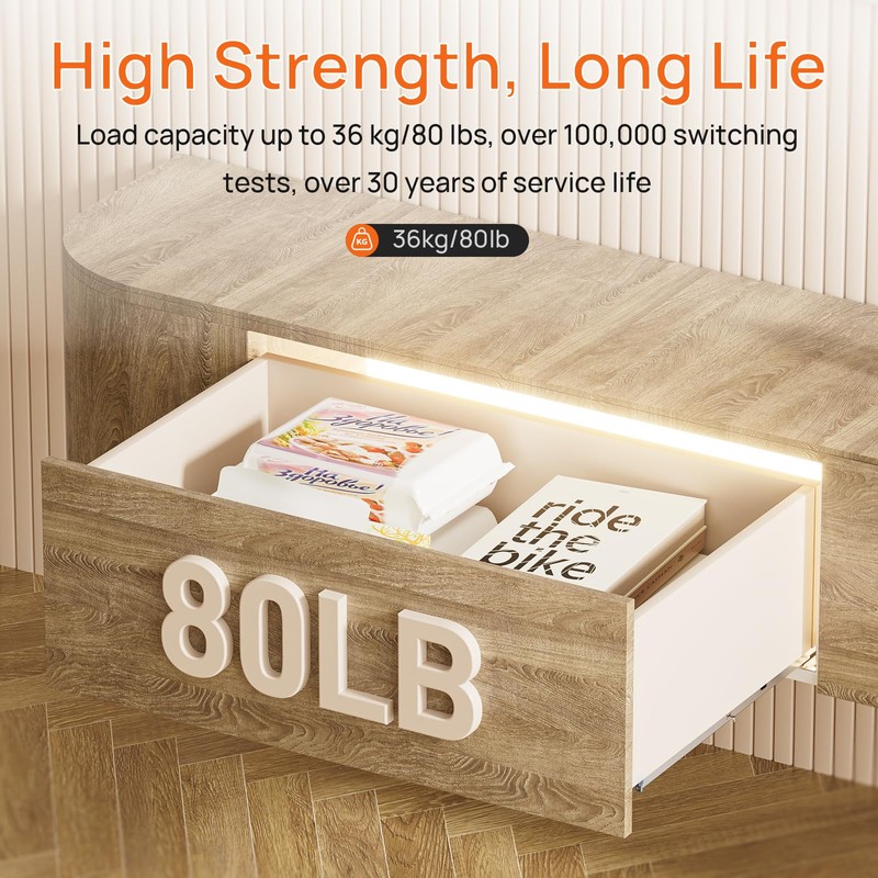 SIGOEI 15 Inch Bottom Mount Soft Close Drawer Slides Full