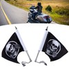 Trunk Lid Flagpole Mount Kit with Skull Flag L R