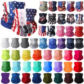 JaGely 50 Pcs Summer Neck Gaiters for Men Multi Cooling Neck Gaiter for Men Sun Protection Face Mask Balaclava Motorcycle(Elegant Style)