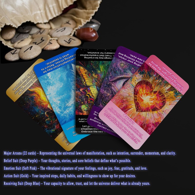 sishui Law of Attraction Oracle Cards: Beginner-Friendly Tarot Cards Deck