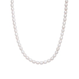 Valero Pearls Women's Necklace 925 Sterling Silver with Freshwater Cultured Pearls Approx. 8.0-9.0 mm, Silver, freshwater-cultured pearls