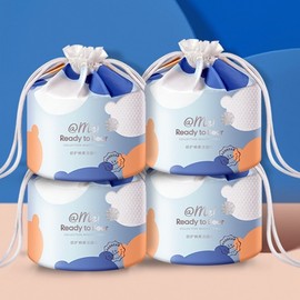 Sandy Xiong Organic Disposable Facial Cleansing Towel & Pads for Women - Thick & Soft Free Size / Roll Cleansing Towel (240G) 21X21cm 10ea