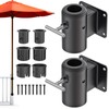 Dolibest Deck Umbrella Mount, Patio Umbrella Holder with 3 Plastic