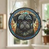 Image Industry Pug Black Stained Glass Effect Suncatcher - Garden