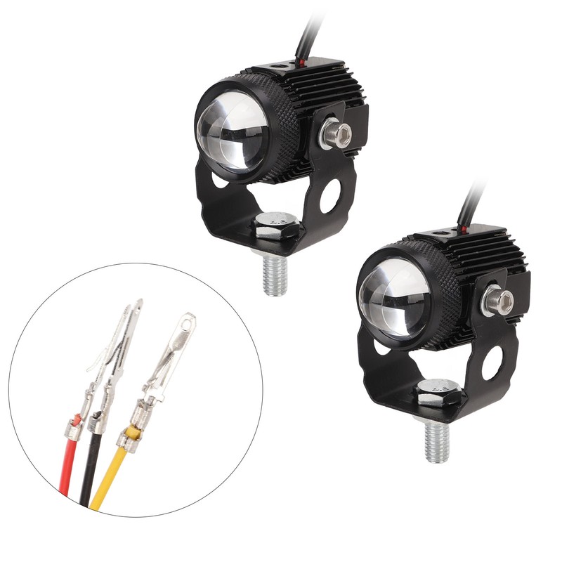 Pair Motorcycle LED Spotlight High Low Beam Yellow White Light