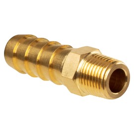 JUWO Brass Hose Barb Fitting, 3/8" Barb x 1/8" NPT Male Pipe Adapter Connector, Ideal for Air, Gas, Fuel, Oil