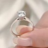 Dtup Anillo Solitario De Compromiso Plata Fina S925 Diamante Ct