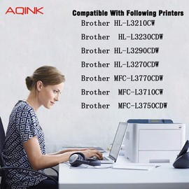AQINK (with CHIP) Compatible Toner Cartridge Replacement for Brother TN-227 TN227 TN223 for Use in Brother MFC-L3750CDW HL-L3290CDW HL-L3210CW MFC-L3710CW MFC-L3770CDW HL-L3230CDW (BCMY,4-Pack)