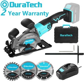 DURATECH 20V Cordless Mini Circular Saw w/6PCS 4.5" Blades Electric Circular Saw