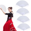 Wzenclave 4Pcs Hand Fans Foldable Folding Fans Silk Fabric Fan