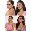 SORVINO Rimless Rectangle Sunglasses for Women Men Trendy Fashion Sheer