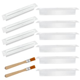 12 Pcs Reusable Small Hive Bee Supplies, Clear Plastic Beekeeping Tool with 2Pcs Cleaning Brush, Rectangular Beehive Tool, Beehive Beekeeping Equipment