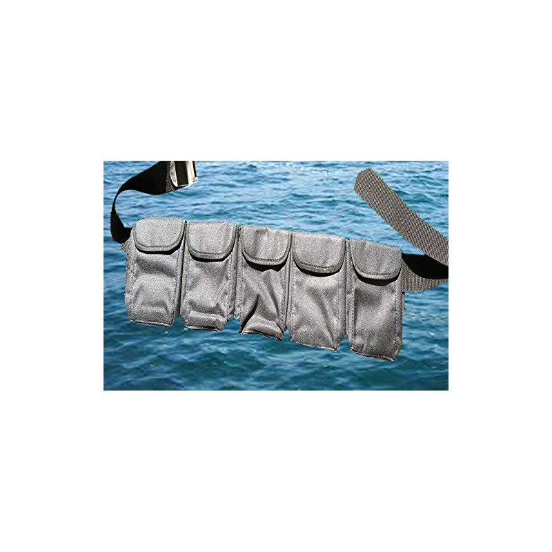 AKM-Scuba Diving Pocket Weight Belt Medium (Black 5 Pocket)