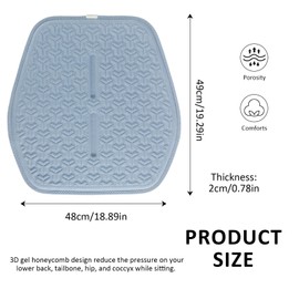 LY4U Large Gel Seat Cushion, Breathable 3D Surface Car Seat Cushion for Long Driving, Relieve Sitting Pressure for Home Office Chair/Wheelchair, Grey