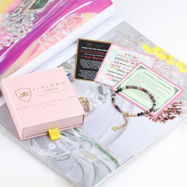 LIVLOKO 18k gold plated crystal bracelet, tourmaline bracelet, tourmailine crystal, chakra bracelet for women, chakra bracelet, crystal bracelets for women, ankle bracelet