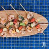 Totally Bamboo Lil' Surfer Surfboard Shaped Bamboo Serving and Cutting