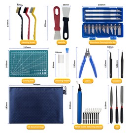 Killogood 3D Printer Tool Set for Beginners - 41 Pieces Deburring, Cleaning Maintenance Tools with Storage Bag - Includes Pliers, Files, Nozzle Cleaning and Base 3D Printing Accessories