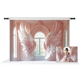 Kate 7x5ft Pink Wings Backdrop for Maternity Pink Wall Home Decoration Pregnant Background Photo Fabric Props