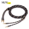 SKW Single Audiophile Speaker Cable, Interchangeable Banana Plug Cable, Gold-Plated