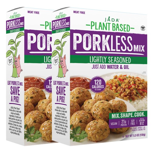 Vegan Ground Pork Mix – Meatless Meat with A Pork Taste, Plant Based Meat Substitute, Crumbles, Meatballs – Soy Free Meat Replacement – LIGHTLY SEASONED, Keto Kosher, Paleo, 5.3oz (2 Pack)