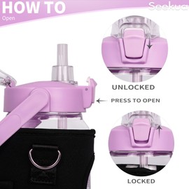 Seekua 32 oz Glass Water Bottle with Straw and Time Marker, Large Motivational Borosilicate Glass Drinking Bottle with Silicone Boot and Sleeve