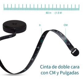 Timotech Cinta Métrica Portátil, Cinta Métrica Corporal Suave Retráctil para Cuerpo y Costura, Doble Escala en cm y pulgadas, Ideal para Medir Tela, Sastrería y Medidas Corporales
