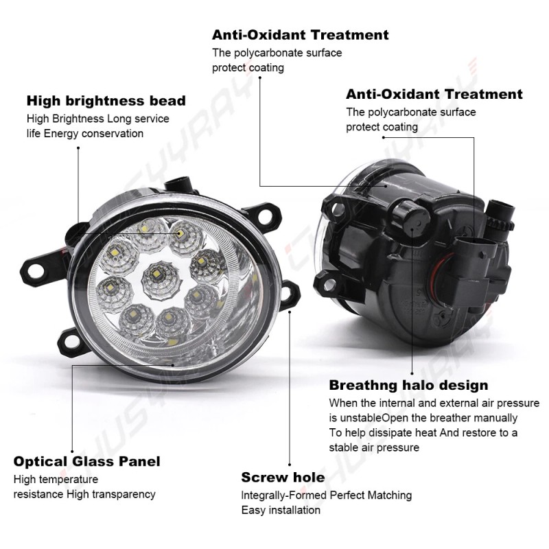 CHUSYYRAY Pair Fog Light Lamp Housing Assembly For 2010 2011-2014