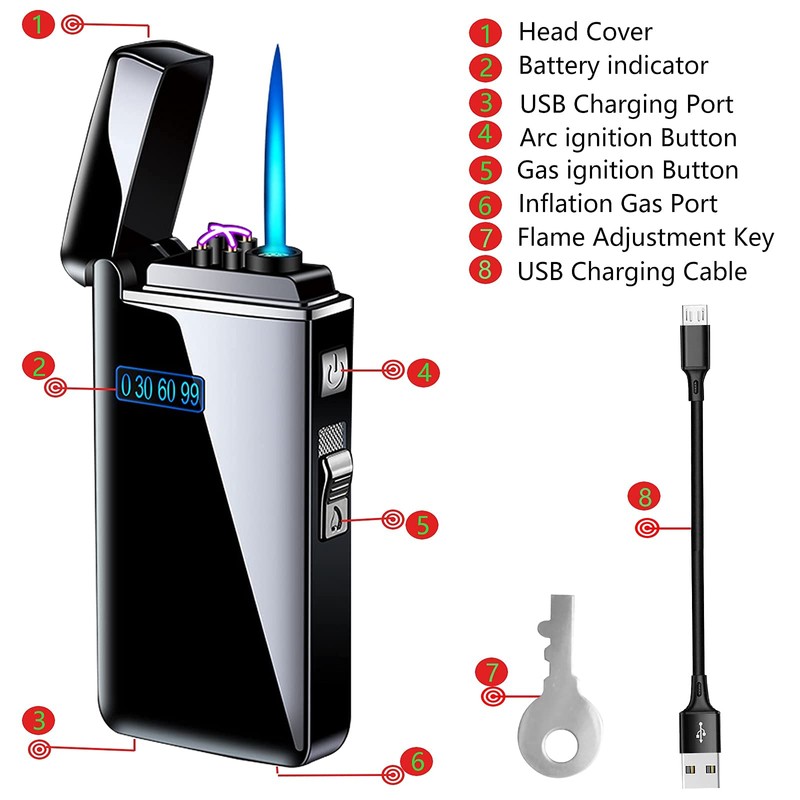 Electronic Lighter, USB Rechargeable Lighter, Smart Fingerprint Ignition Flameless Windproof