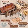 Wood Carving Kit, 20Pcs Wood Carving Tools with Leather Storage