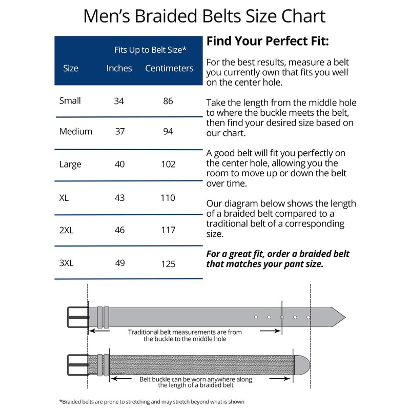 CTM® Men's Elastic Braided Stretch Belt with Silver Buckle and