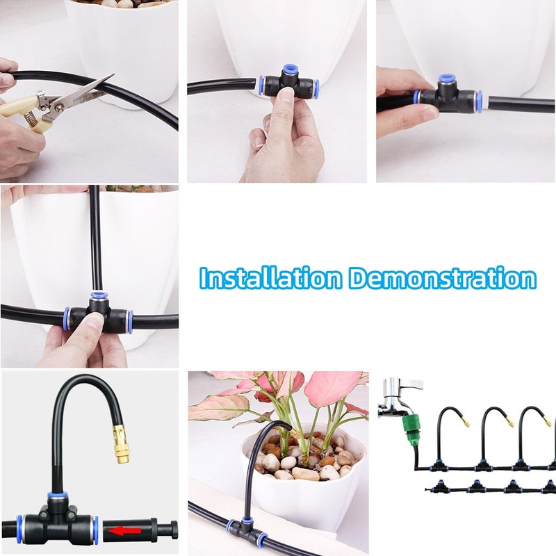 Garden Watering System, Greenhouse Mist Drip Irrigation Kit,65Ft Hanging Plant