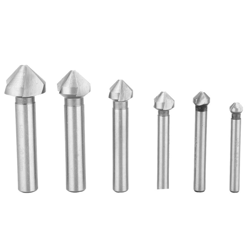 6 Pcs Chamfering Blade HSS Full Ground Woodworking 3 Flute