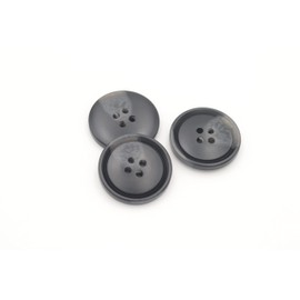 20 botones redondos de resina para abrigos, manualidades, costura, 4 agujeros, accesorios hechos a mano (negro, 18 mm)