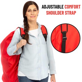 Kiddi Go Travel Stroller Bag for Airplane, Red, 47" H x 24" W x 15" D, Fits Most Large, Single, Double, Jogging Strollers,Waterproof, Heavy-Duty Protection, Easy-to-Carry Design