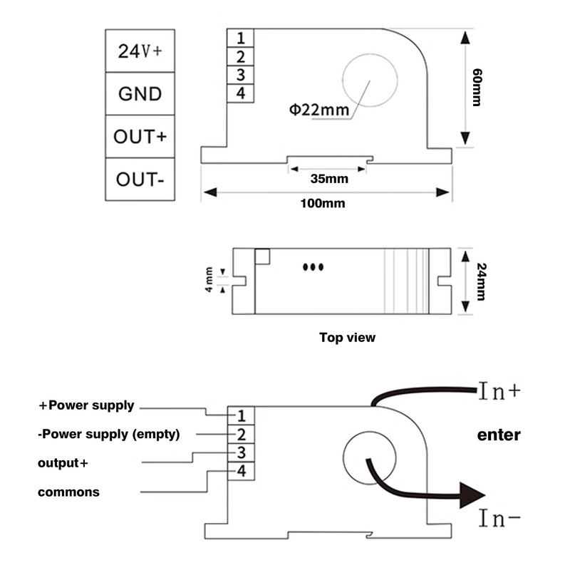 DC Current Sensing Switch, D360 0-50A DIN Rail DC Current