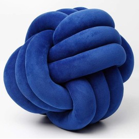 CinYana Knot Ball Throw Pillow Plush Toy Household Decoration Bed Room Office Sofa Couch Decor Simple Knotted Pillow 3-Strand Cotton Ropes Weaving (13.8", Blue)