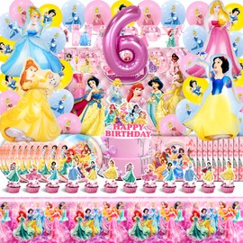 Deko Prinzessin Geburtstag für Mädchen 6 Jahre, Prinzessin Ballon, Prinzessin Hintergrund, Folienballon Prinzessin, Helium Luftballons Prinzessin, Prinzessin Party Deko Kindergeburtstag