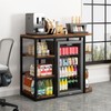 HONXIYUE Mini Fridge Stand with Storage, Bakers Rack, Mini Fridge