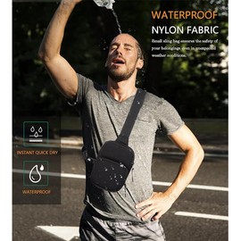 MDJYMYZ Crossbody Sling Bag Men, Cell Phone Shoulder Holster Men, Neoprene Waterproof Shoulder Backpack Chest Crossbody Bag