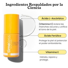 TIMELESS - Vitamina C Serum Facial 20% + Ácido Ferúlico y Vitamina E para SKIN CARE 30 ml