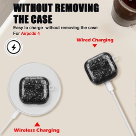 CameCosy for AirPods 4 Case Cover with Pearl Bracelet Keychain, Blue Purple Shell Design for Women Protective Shockproof TPU Premium Cover for AirPods 4th Generation