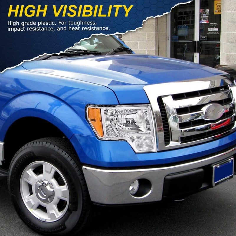 G-PLUS Headlights Assembly, Compatible with 2009-2014 Ford F150 09-14 Headlamp,