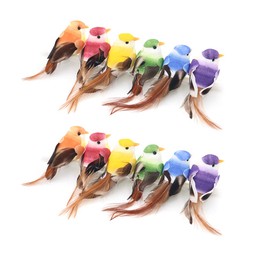 Shiwaki 12 Pcs Birds Figurines Artificial Foam Feather Birds for DIY Crafts Decoration Home Garden Wedding Party Ornament