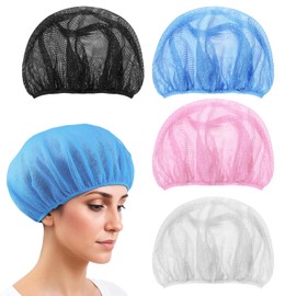 Piriuuo Pack of 4 Hair Net for Sleeping, Hair Nets Hat Night Hair Nets Sleep Caps Adjustable Mesh Cap Sleeping Caps for Women Soft Mesh Bonnet Sleep Cap Elastic Chef Hat for Women