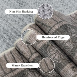 LIVEBOX Insect 5x7 Area Rug, Non Slip Machine Washable Rug, Non Shedding Vintage Rugs for Bedroom, Soft Carpet for Living Room Dining Room Nursery(5'x7', Dark Brown)