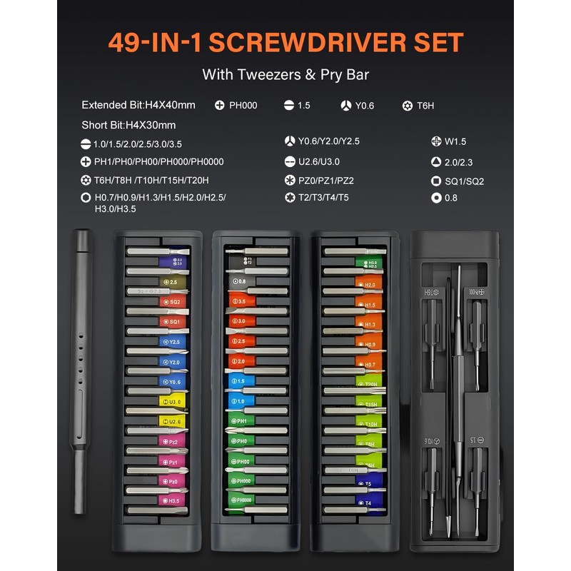 49 in 1 Precision Screwdriver Set, Professional Magnetic Mini Screw