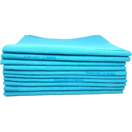 10 Pack Extra Large Original German Shammy Cloths Chamois Towels Super Absorbent for Pets, Parenting Tool Cleaning for Home and Commercial Use Wholesale Bulk (Blue)