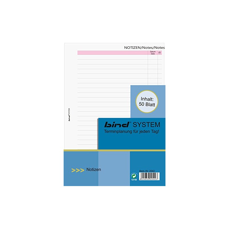 bind System Insert Notes A5 Diary Insert Additional Replacement Insert