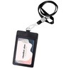 Glamified Leather Badge Holder and Adjustable Retractable Lanyard (Black), Quick